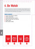 A page from the SeaWise Emergency Action Guide and Safety Checklists for Motor Yachts by Schiffer Publishing, Ltd. features a waterproof Boat Checklist for Watch Handoff with four red boxes: Keeping Watch, Rules of the Road/Buoys, Vessel Lights, and Sound & Distress Signals.