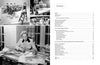 On the right, Damsels in Design’s table of contents is shown; on the left, Schiffer Publishing, Ltd. features black-and-white photos of women in automotive design—sketching, crafting a hood ornament, and displaying a classic car.