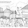 The Chadwick Activity Book by Schiffer Publishing, Ltd. features a lively Baltimore waterfront with families, children, and balloons, plus city buildings, an aquarium, and crabs. Inspired by Chadwick the Crab, it’s an ideal Chesapeake Bay kids’ activity book.
