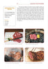 A page from "On an Open Fire" by Schiffer Publishing, Ltd. features steak grilling instructions, an ingredients list, and three photos: raw marbled steak, steak on a cast iron griddle, and sliced cooked steak with a pink center.