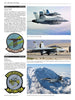 A page from "The Boeing F/A-18E/F Super Hornet & EA-18G Growler" by Schiffer Publishing, Ltd. shows text, squadron patches, and three images of F/A-18E/F jets: two on a carrier, one taxiing, and one flying over snowy mountains.