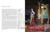 A woman in a red and gold 1920s gown stands by a fireplace in an elegant room, capturing vintage style. The Kittens and Kulture book by Schiffer Publishing, Ltd. features intro text and bold 1920s-30s lettering beside her image.