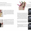 Schiffer Publishing, Ltd.'s "Wax on Gourds" features a tutorial spread with step-by-step photos showing hands, tools, gourds, and crayons as you learn flower pattern decorating tips with the wax design technique at each stage.