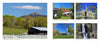 Welcome to New Hampshire by Schiffer Publishing, Ltd. features a photo collage showcasing a rustic barn, mountain views, a riverside white mill, church steeple, park statue, and waterfall—capturing the scenic charm of New Hampshire travel.