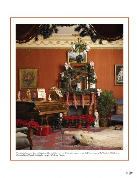 Experience timeless Christmas traditions with "Christmas at Historic Houses" by Schiffer Publishing, Ltd.—exploring Victorian-style living rooms adorned with fireplaces, stockings, garlands, poinsettias, elegant furniture, and festive décor.
