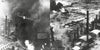 A B-24 Liberator soars above a burning industrial site, showcasing WWII’s impact as seen in historic photos from "Consolidated B-24 Vol.1" by Schiffer Publishing, Ltd.