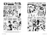 Four black-and-white comic pages in classic mid-20th century style depict women in vintage outfits and fetish scenes, echoing Eric Stanton’s dramatic art. Featured in "Eric Stanton & the History of the Bizarre Underground" by Schiffer Publishing, Ltd.