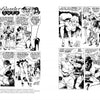 Four black-and-white comic pages in classic mid-20th century style depict women in vintage outfits and fetish scenes, echoing Eric Stanton’s dramatic art. Featured in "Eric Stanton & the History of the Bizarre Underground" by Schiffer Publishing, Ltd.