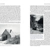 Two pages from "The Watch at Peaked Hill" by Schiffer Publishing, Ltd.: one page shows a Cape Cod dune shack with dunes, the other depicts a figure walking a sandy, tree-lined path—both evoke Provincetown memoir themes with black-and-white photos.
