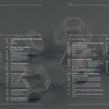 The table of contents for Folding Polyhedra by Schiffer Publishing, Ltd. features white text on a dark gray background with sections and page numbers, over faint 3D polygonal shapes. "Contents" appears in large bold letters at the top left.