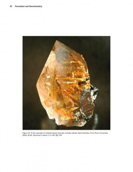 A must-have for any mineral collector, Schiffer Publishing's "Collector's Guide to the Three Phases of Titania" explores titania minerals, including specimens with golden rutile needles, hematite inclusions, and titanium dioxide features.
