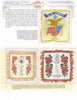 A page from "Sweetheart & Mother Pillows, 1917-1945" by Schiffer Publishing, Ltd. shows three ornate military pillow covers with patriotic symbols or roses and fringed edges, plus text about their history and value as treasured artifacts.