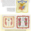 A page from "Sweetheart & Mother Pillows, 1917-1945" by Schiffer Publishing, Ltd. shows three ornate military pillow covers with patriotic symbols or roses and fringed edges, plus text about their history and value as treasured artifacts.