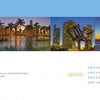 A vibrant collage from "Miami At Night" by Schiffer Publishing, Ltd. showcases colorful high-rises, palm-lined pools, dusk-lit skyscrapers, and a glowing bridge, with a Miami quote and a cityscape photography book table of contents below.