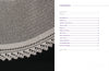 On the left is a close-up of a crocheted lace doily; on the right, "Heritage Crochet in a New Light" by Schiffer Publishing, Ltd. lists topics like intermediate crochet skills, Brussels Lace, Irish Crochet, and heritage crochet techniques.