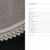 On the left is a close-up of a crocheted lace doily; on the right, "Heritage Crochet in a New Light" by Schiffer Publishing, Ltd. lists topics like intermediate crochet skills, Brussels Lace, Irish Crochet, and heritage crochet techniques.