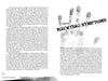 In Under Spiritual Siege by Schiffer Publishing, Ltd., two pages appear: the left covers addiction and self-destruction, while the right shows a gray handprint behind “Chapter Five: Haunting Symptoms,” exploring spiritual protection from ghosts and demons.