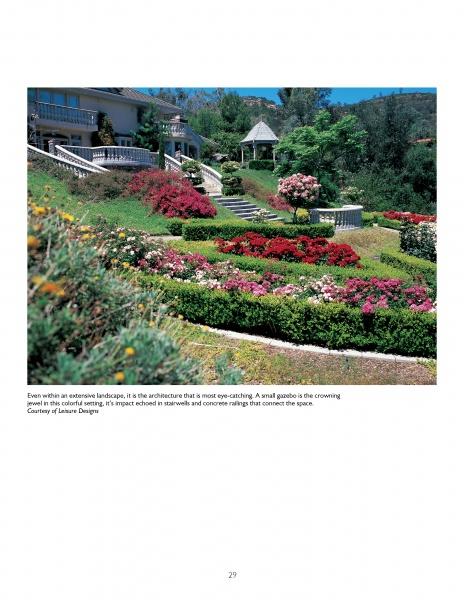 Discover backyard inspiration in "The Big Book of Gazebos, Pergolas, and Other Backyard Architecture" by Schiffer Publishing, Ltd.—showcasing gardens with vibrant flowers, manicured shrubs, stone paths, and elegant gazebos.