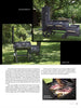 Three images display black metal barbecue smokers—two on wheels with chimney pipes and lids, and one close-up of steaks cooking. The page features The Big Smoker Book by Schiffer Publishing, Ltd., with tips for low and slow smoking techniques.