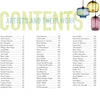 In "Art Glass Today 2" by Schiffer Publishing, Ltd., the "Artists and Their Work" table of contents pairs artists' names with page numbers; five vibrant contemporary glass pendant lights are pictured in the top right corner.