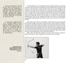 A man in a black shirt draws a bow with traditional Chinese technique. Below, text explains how back tension shifts effort to arms, shoulders, and mid-back. "The Way of Archery" by Schiffer Publishing, Ltd. is shown with English and Chinese text in the background.
