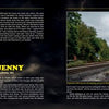 A photo of railroad tracks in a wooded area illustrates text about the Screaming Jenny ghost story in "West Virginia's Dark Tourism" by Schiffer Publishing, Ltd., highlighting one of West Virginia's most haunted places.