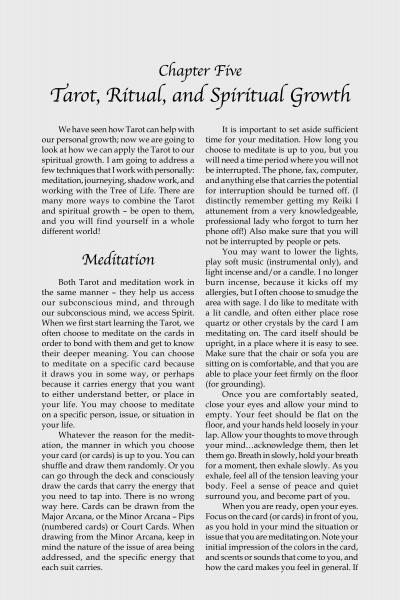 The book "Tarot, Rituals & You" by Schiffer Publishing, Ltd. explores how tarot cards and daily rituals support spiritual growth, meditation, and personal insight, highlighting meditation techniques and benefits of regular spiritual practices.