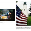 On the left is a vibrant wooden duck decoy; on the right, the American flag waves before the white Concord Point Lighthouse in Havre de Grace by Chesapeake Bay. Product: Havre de Grace by Schiffer Publishing, Ltd.