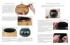 Wax on Gourds by Schiffer Publishing, Ltd. offers a step-by-step guide to preparing gourds for crafting and coiled rim making, with close-up photos showing decoration techniques, tool use, and a finished patterned gourd project.