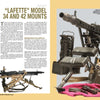 A spread from "The German MG 34 and MG 42 Machine Guns" by Schiffer Publishing, Ltd. shows labeled parts, vintage MG 34 and MG 42s, and military gear on a tan background.