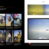 A book spread from "The 8th Army Air Force in Color" by Schiffer Publishing, Ltd. shows restored WWII pilot and crew photos with captions on the left, and vivid images of airborne planes in formation over clouds on the right.