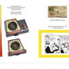A comic-style spread from "Do You Read Me?" by Schiffer Publishing, Ltd. displays a Dick Tracy cover, classic toy radios, a membership card, Radio Patrol badge, and a black-and-white strip on narcotics agents.