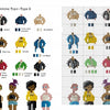 PixlPeople by Schiffer Publishing, Ltd. offers a pixel art chart of feminine tops (Type A) in various styles and colors—ideal for unique cross-stitch patterns or personalized cross-stitch projects.