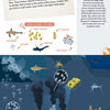 Discover the wonders of the deep with "The Sea" by Schiffer Publishing, Ltd.—a panoramic poster featuring a submarine, lava vents, sea creatures, and chimera, revealing unique animal life and secrets of deep-sea exploration.
