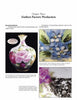 Page from Schiffer Publishing, Ltd.'s "Royal Austria Porcelain" shows a painted perfume bottle with pink roses and close-ups of floral and black designs, illustrating Gutherz factory’s porcelain production and brushwork techniques.