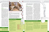 A magazine spread from Schiffer Publishing’s "Home Woodworker Series: Home Workshop Setup—the Complete Guide" shows a woodworking shop with dust collection pipes, labeled connections, and green boxes for tips and glossary terms explaining collection strategies.