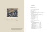 Two-page spread from "Ondulé Textiles" by Schiffer Publishing, Ltd.: Left shows a classical relief sculpture with a Gwendolyn Bennett quote; right features a table of contents with chapters like ondulé textiles and weaving instructions on cream background.