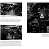 A book spread from Schiffer Publishing, Ltd. features four black-and-white photos of Grumman F4F Wildcat cockpits, highlighting detailed panels, levers, and gauges with captions explaining parts and functions.