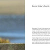 A raven stands on a wooden rail with ruffled feathers as sand and water blur behind; the right page of Schiffer Publishing, Ltd.'s "How Did You Get That Shot?" explores camera skills and Point Reyes National Seashore.
