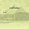 A textured page from Haunts of the Southwest by Schiffer Publishing, Ltd. titled California presents Bodie, a famed gold rush ghost town, with history in decorative serif fonts over a faded old house on a grassy hill.