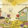 In "Change the World Before Bedtime" by Schiffer Publishing, Ltd., a cheerful girl with cupcakes and a boy sneezing from a window enjoy a lively outdoor scene with tulips, a bee, and playful thoughts in this illustrated story for ages 5-8.