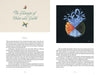 Two pages from "The Empath's Quest" by Schiffer Publishing, Ltd. The left page, “The Elements of Water and Earth,” features butterflies and text on water’s empathy. The right shows four elements in a circle with text on destiny below.