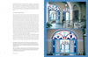 A two-page spread from "Havana Forever" by Schiffer Publishing, Ltd. showcases text on interior design and architecture alongside three photos of an ornate building with arched stained glass windows and blue walls inspired by Havana.