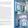 A two-page spread from "Havana Forever" by Schiffer Publishing, Ltd. showcases text on interior design and architecture alongside three photos of an ornate building with arched stained glass windows and blue walls inspired by Havana.