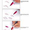 Three-step guide by Schiffer Publishing, Ltd. shows how to draw lips on Gourd Puppets and Dolls: outline wavy lines, add curved lines, then color one lip. Great for DIY details. Includes text instructions.