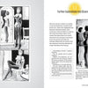 A black-and-white comic panel from "Eric Stanton & the History of the Bizarre Underground" (Schiffer Publishing, Ltd.) features two women in fetish attire with corsets and heels, posing in a mirrored room; text and a circular title appear opposite.