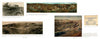 A collage of five images from "Mine to Mill" by Schiffer Publishing, Ltd. depicts historical and modern views of an open-pit iron ore mine, with black-and-white photos, panoramas, and vintage postcards or documents.