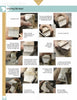 A step-by-step photo guide from Schiffer Publishing, Ltd.'s "Carving a Sitting Bear in Soapstone" shows hands shaping soapstone into a bear, with detailed text instructions and close-up images to illustrate each stage of the carving process.