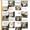 A step-by-step photo guide from Schiffer Publishing, Ltd.'s "Carving a Sitting Bear in Soapstone" shows hands shaping soapstone into a bear, with detailed text instructions and close-up images to illustrate each stage of the carving process.