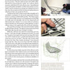 A page from Schiffer Publishing, Ltd.’s "The Life and Work of Harry Bertoia" features text about Bertoia’s art, plus photos of people assembling wire chairs, hands shaping a wire frame, and a technical sketch of a chair design.